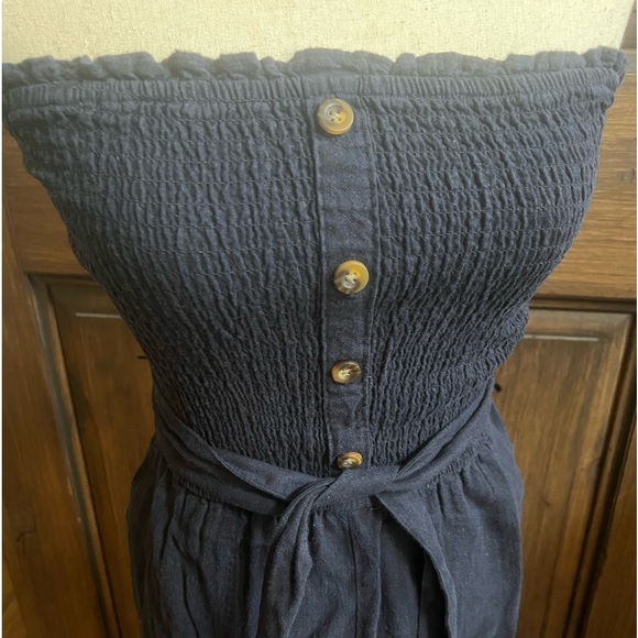 Abercrombie Strapless Smocked Linen Jumpsuit Medium - Picture 4 of 12